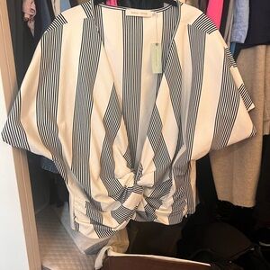 Anthropologie Blue and White Striped Blouse